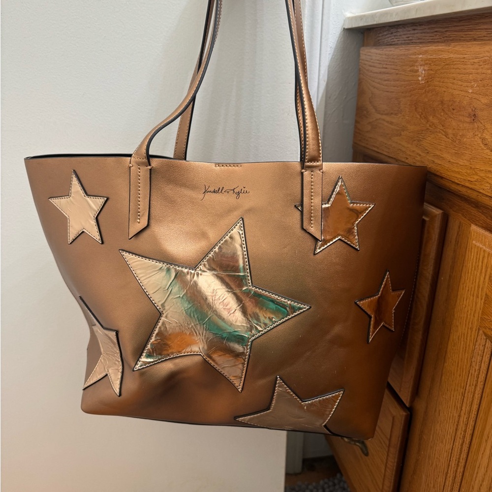 Brown Star Tote Bag by Kendal &Kylie the color is copper